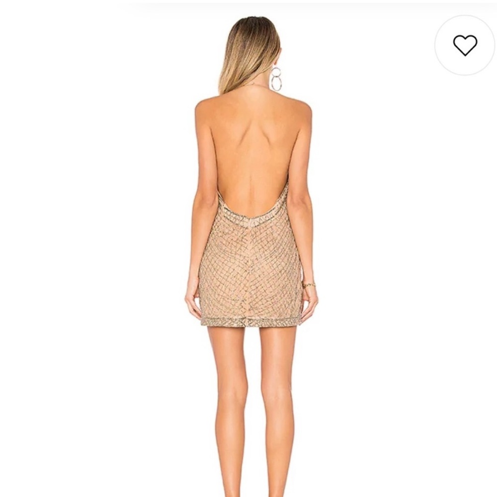 NBD Champagne Beaded Mini Dress - Picture 2 of 7